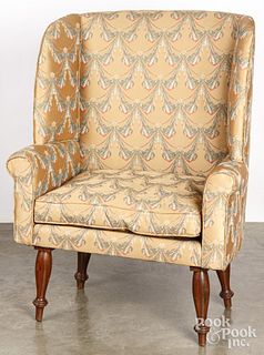 English rosewood wing chair, 19th c.