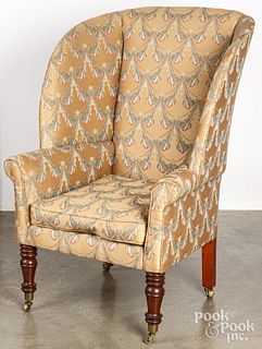 English mahogany wing chair, 19th c.