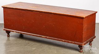 Pennsylvania painted pine lift lid bench, 19th c.