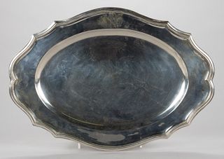 GEORGIAN ENGLISH ARMORIAL STERLING SILVER SERVING TRAY