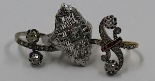 JEWELRY. Assorted Diamond Ring Grouping.