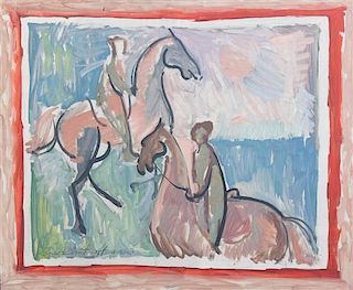 Louis Dimitroff  , (American, 20th century), Horseback, 1961 (double-sided work)