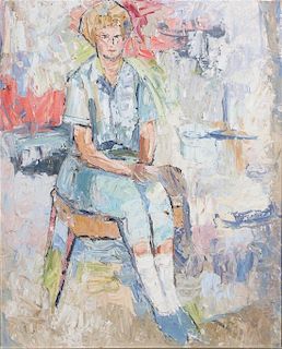 Louis Dimitroff  , (American, 20th century), Sitting Woman, 1965 (double-sided work)