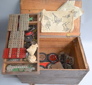 Early 20th century Meccano set in wooden crate,