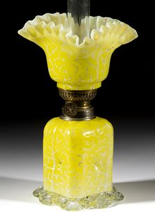 CASED AND FRIT-SPATTER ART GLASS MINIATURE LAMP