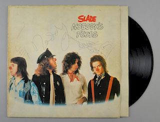 Slade 'Nobodyﾒs Foolsﾒ 1976 Original vinyl LP album, signed on the front by all four.