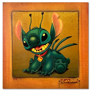 Trevor Carlton, "Stitch" Limited Edition on Gallery Wrapped Canvas from Disney Fine Art, Numbered 77/95 and Hand Signed with Letter of Authenticity (D