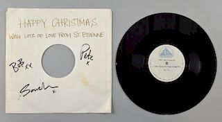 St. Etienne - One sided studio acetate of ﾑI Was Born On Christmas Dayﾒ signed by Sarah, Pete & Bob.