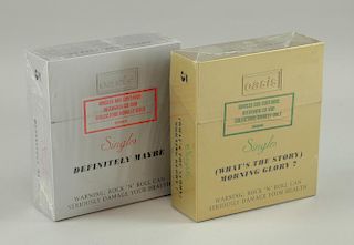 Oasis - Sealed promotional silver & gold single box cases made to look like Benson & Hedges cigarette boxes, for first 2 albu