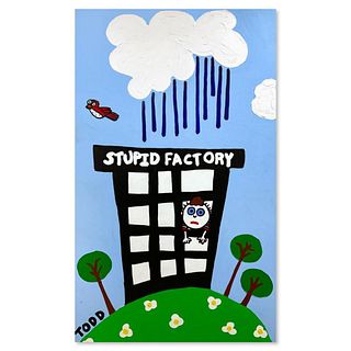 Todd Goldman, "Stupid Factory" Original Acrylic Painting on Gallery Wrapped Canvas (36" x 60"), Hand Signed with Letter of Authenticity