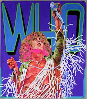 The Who - Roger Daltrey, Original poster artwork by John Judkins, signed & dated '70', flat, 27 x 23 inches
