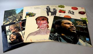 50+ LP vinyl albums including The Beatles 'Let It Be' PCS 7096 & 'Abbey Road' PCS 7088, Queen, The Doors, Cream, John Mayall,