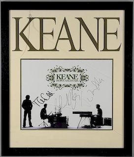 Music - Two signed displays of Keane & Embrace, both framed, each 24 x 20 inches (2)