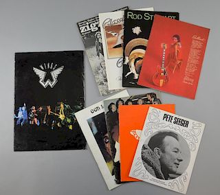 Rock Concert programmes from the 1970's including The Faces x 2, Wings, Jethro Tull, Rod Stewart, Gibson guitar magazine, Zig