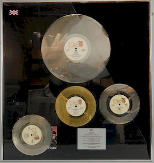Wham! BPI presentation discs to Dick Leahy Morrison-Leahy Music Ltd to recognise sales in the United Kingdom of more than 300