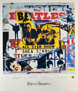 The Beatles Anthology - Official Limited edition print 2144/2500 signed to the lower area in black by Klaus Voormann who desi