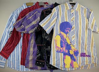Six Music related shirts, Sex Pistols (Size L), three Jimi Hendrix (S & XL x2), Rolling Stones (L) & Led Zeppelin (L), all pr