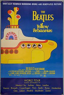 The Beatles Yellow Submarine (1999) World Tour One sheet film poster, double sided, rolled, 27 x 40 inches