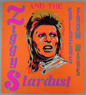 David Bowie - Ziggy Stardust and the Spiders From Mars - Original painted artwork by John Judkins, signed & dated '(19)74', f
