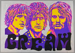 Cream - Original painted artwork by John Judkins, signed & dated '1967', flat, 27.5 x 19.5 inches.Provenance: I Was Lord Kitc