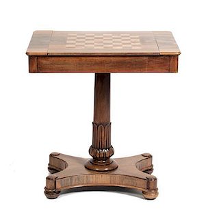 A Regency Style Games Table, Height 28 inches.