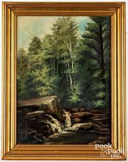 Oil on canvas landscape, signed S.M. Spofford 1893