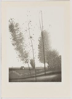 ROBERT KIPNISS (AMERICAN, B. 1931) LANDSCAPE LITHOGRAPH