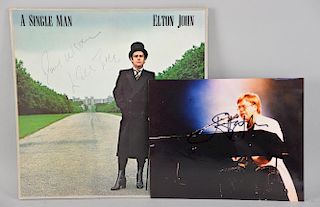 Elton John signed LP for A Single Man & 10 x 8 inch photograph (2)