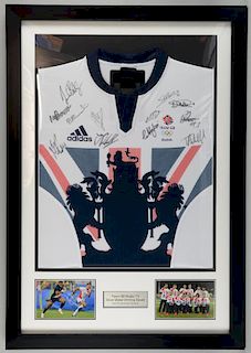 Team GB Olympic Rugby Sevens match shirt from Rio 2016 signed by the 12 members of the Squad that obtained the silver medal, 