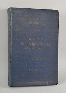 A handbook of the 40-50 HP Rolls-Royce car, Phantom II with instructions for running and maintenance, volume number IX.