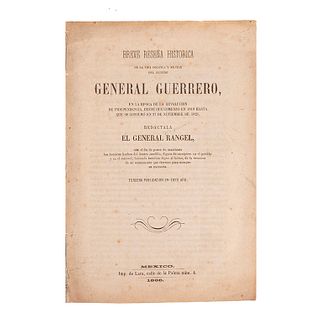 Rangel, Joaquín. Breve Reseña Histórica de la Vida Política y Militar del Ilustre General Guerrero. México, 1868.