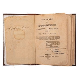 Larrainzar, Manuel. Noticia Histórica de Soconusco y su Incorporación a la República Mexicana. México: Imprenta de J. M. Lara, 1843.