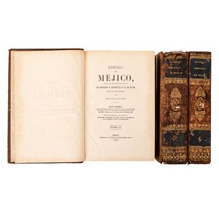 Alamán, Lucas. Historia de Méjico. Desde 1808 hasta la época presente. México: 1850 - 1852, Tomos II, IV y V. Piezas: 3.