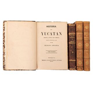 Ancona, Eligio. Historia de Yucatán, desde la Época más Remota hasta Nuestros Días. Mérida: 1878 - 1880. Piezas: 4.