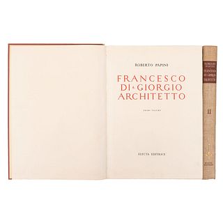 Papini, Roberto. Francesco di' Giorgio. Architetto. Florence: Electa Editrice, 1946. Piezas: 3.