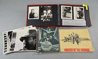 Charlton Heston - A photo album containing 45 b&w photographic prints of the actor (many candid), Heston family Christmas car