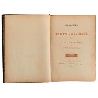 Medina, José T. Historia y Bibliografía de la Imprenta en el Antiguo Virreinato del Río de la Plata. La Plata, 1892. Ejemplar no. 324.