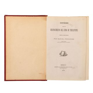 Fernández, Manuel. Informe Sobre el Reconocimiento del Istmo de Tehuantepec. México: 1879 / Cuadro Geográfico. 2 obras en un volumen.