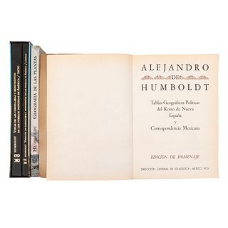 Humboldt, Alejandro de. Vistas de las Cordilleras y Monumentos / Tablas Geográficas Políticas / Ensayo sobre la Geografía. Piezas: 4.