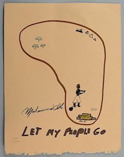 Muhammad Ali - 'Let My People Go', limited edition print 538/1000, World Federation of United Nations Associations, 11 x 8.5 