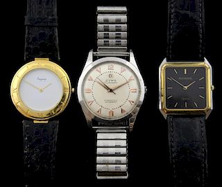 Three wristwatches including Asprey, Bucherer & CYMA.Provenance: From the Estate of Sir Christopher Lee