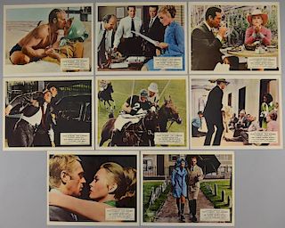 The Thomas Crown Affair (1968) Set of 8 Front of House cards, starring Steve McQueen & Faye Dunaway, 10 x 8 inches (8)