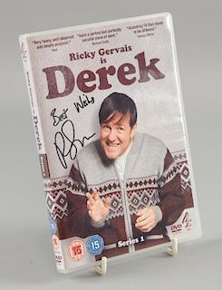 Derek - Ricky Gervais signed DVD & original British Quad film poster for David Brent: On The Road (2016), rolled, 30 x 40 inc