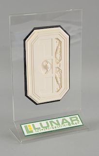 Moon (2009) - Lunar Industries prop airlock signed on the reverse by Bill Pearson & Stephen Howarth (10 inches tall), three p