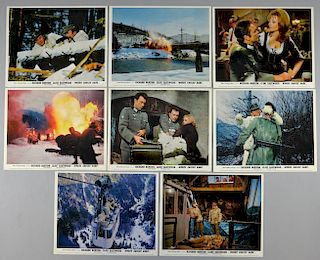Where Eagles Dare (1968) 8 British Front of House cards, 10 x 8 inches (8)