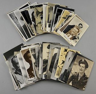 Film Memorabilia: 120+ movie star postcards, 1930s-1950s, many signed or featuring fascimilie signature, actors and actresses