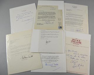 Autographs: 15 signed letters, autographs including; Douglas Fairbanks (x2), David Attenborough (dated 1959), Norman Wisdom, 