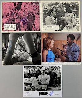 Hollywood Actor Autographs: 5 signed publicity photographs, signatures including; Tony Curtis, Mickey Rooney, Richard Roundtr