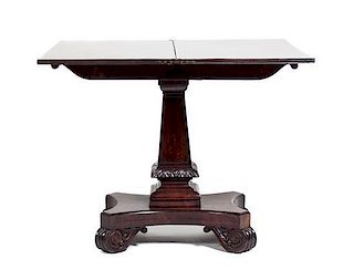 A Mahogany Games Table, Height 29 1/2 x width 34 3/4 x depth 18 inches.