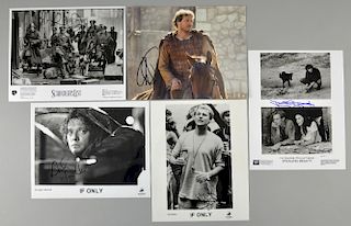 British Actor Autographs: 5 signed publicity photographs, signatures including; Ralph Fiennes, Colin Firth, Jason Fleming, Do